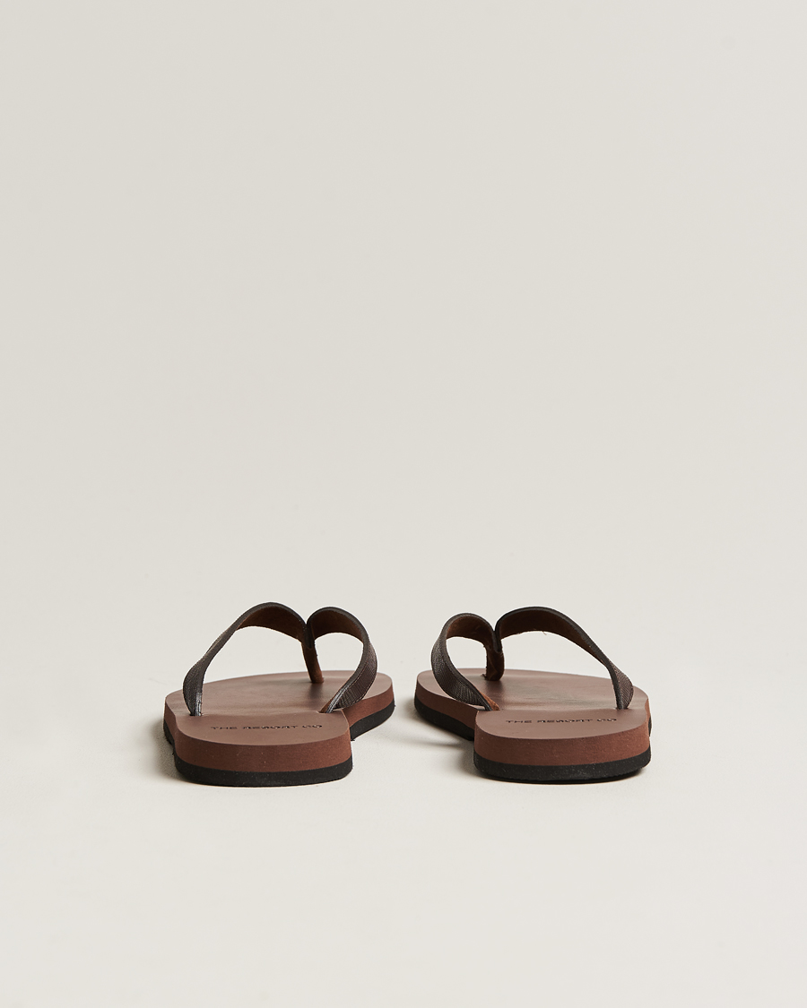 Men | The Resort Co Saffiano Leather Flip-Flop Brown | The Resort Co | Saffiano Leather Flip-Flop Brown