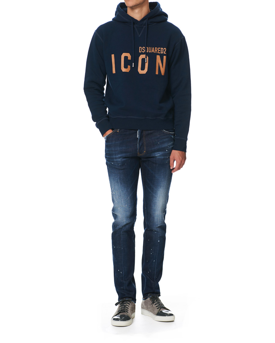 Dsquared2 Cool Fit Icon Logo Hoodie Navy at CareOfCarl.com