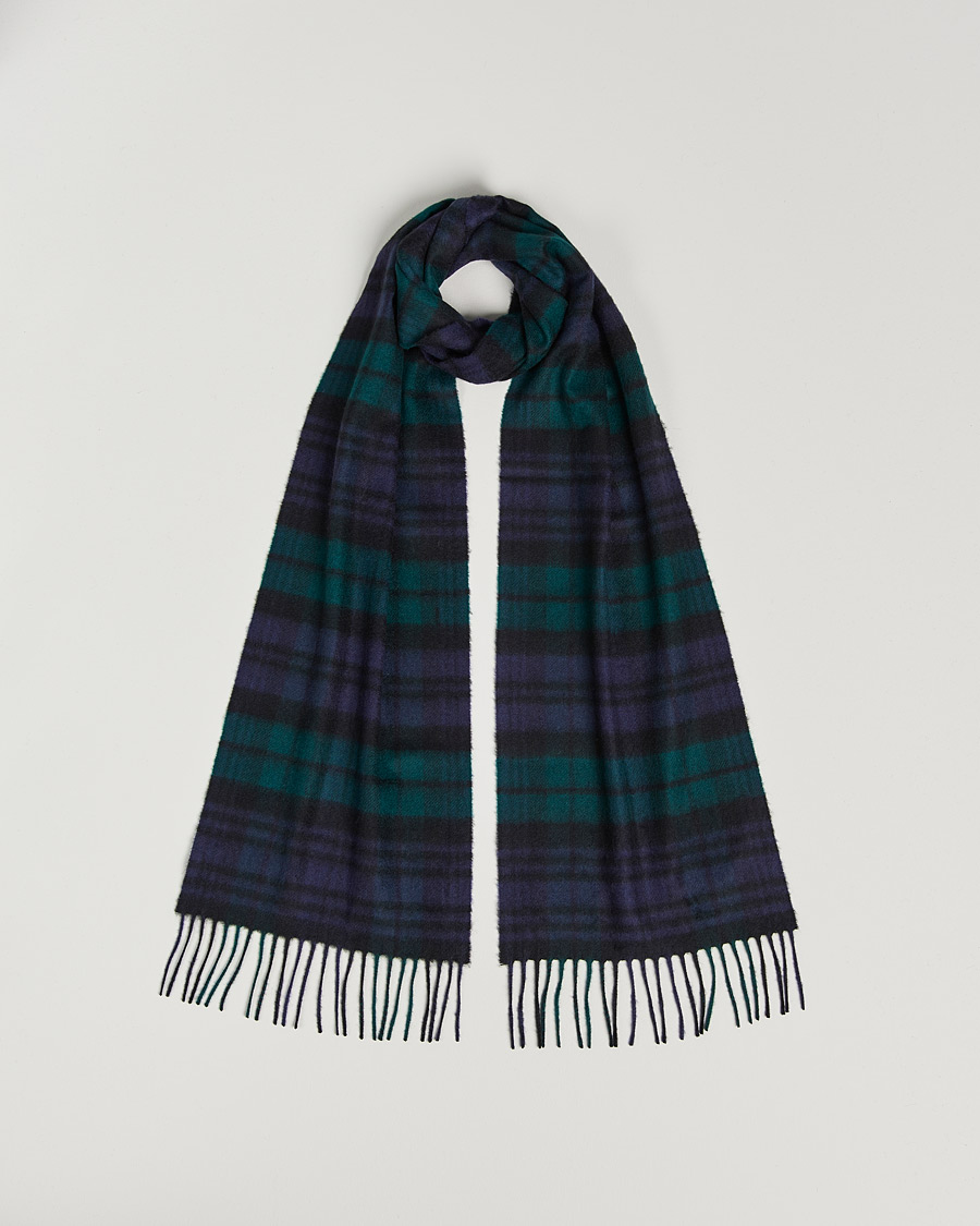Men | Johnstons of Elgin Cashmere Scarf Black Watch | Johnstons of Elgin | Cashmere Scarf Black Watch