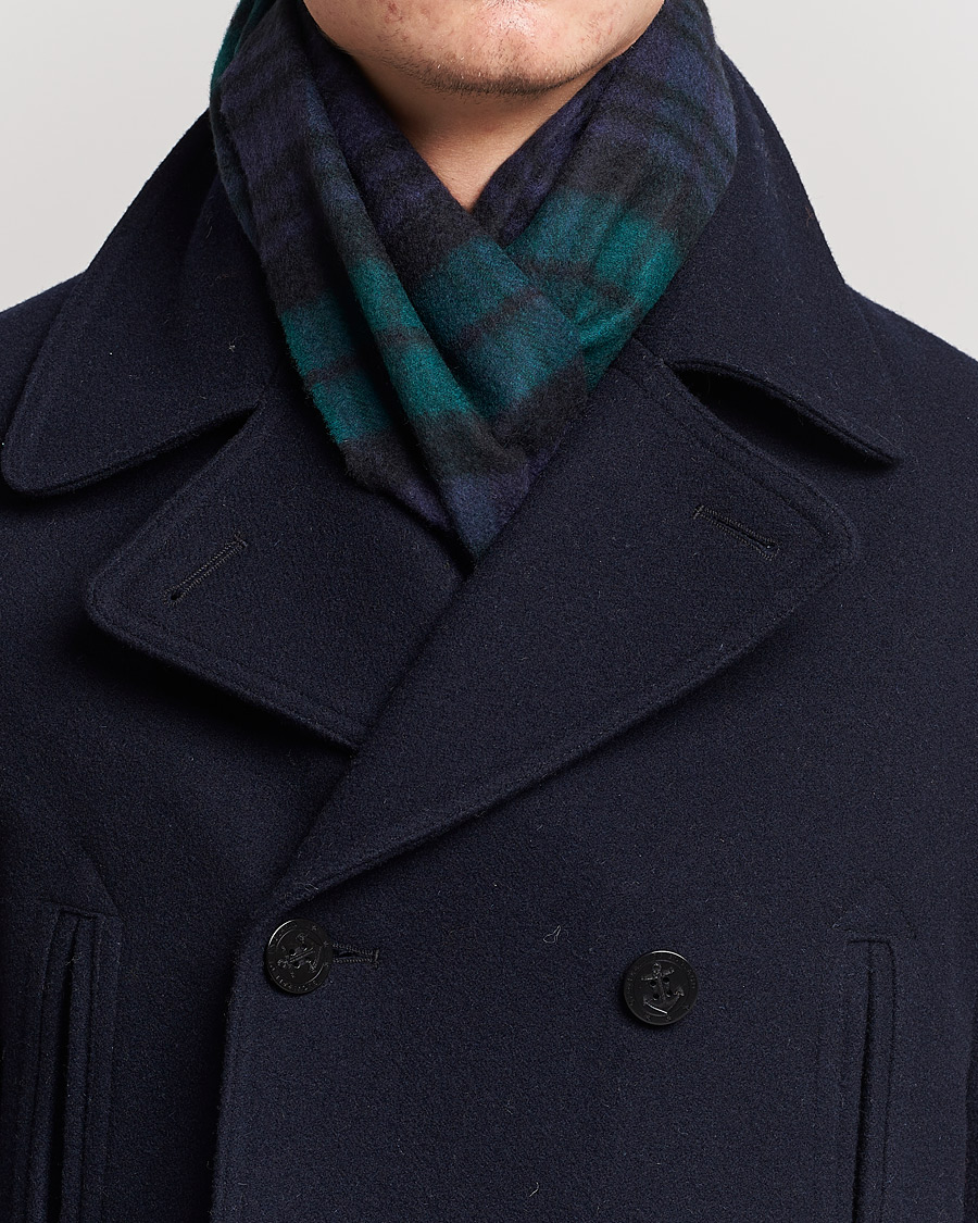 Men | Johnstons of Elgin Cashmere Scarf Black Watch | Johnstons of Elgin | Cashmere Scarf Black Watch
