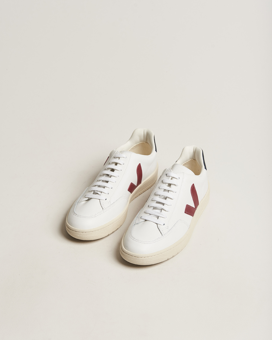Men | Veja | Veja | V-12 Leather Sneaker White/Marsala Nautico