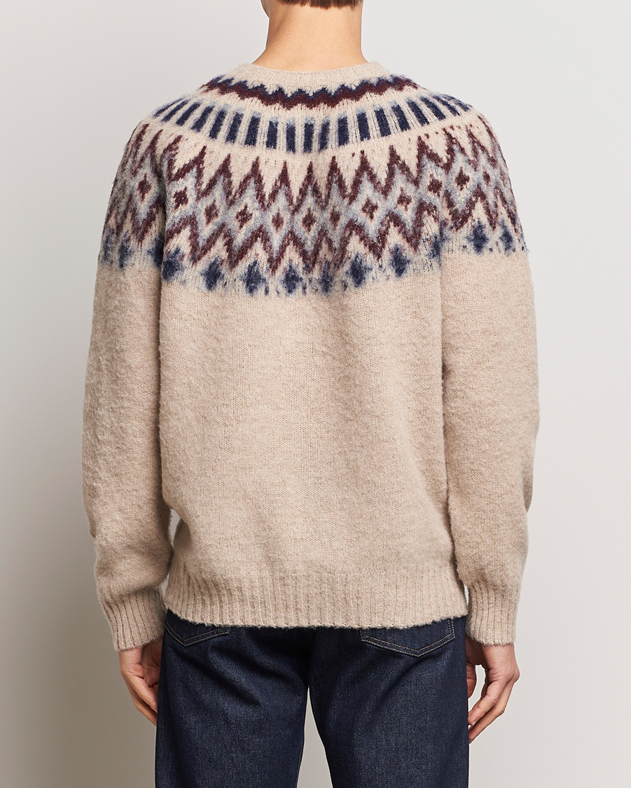 Men | Sweaters & Knitwear | Howlin' | Brushed Wool Fair Isle Crew Sweater Biscuit