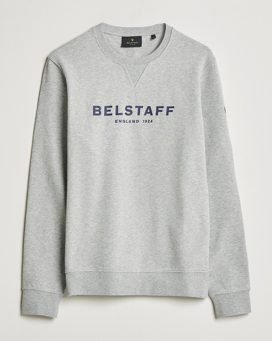 Men |  | Belstaff | Belstaff 1924 Crew Neck Logo Sweat Grey Melange