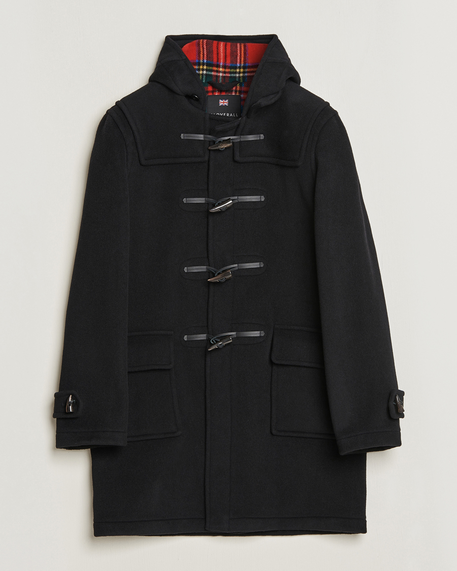 Men | Coats & Jackets | Gloverall | Morris Duffle Coat Black/Royal Stewart