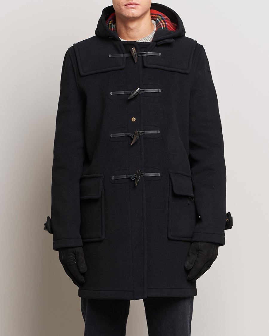 Men | Winter jackets | Gloverall | Morris Duffle Coat Black/Royal Stewart