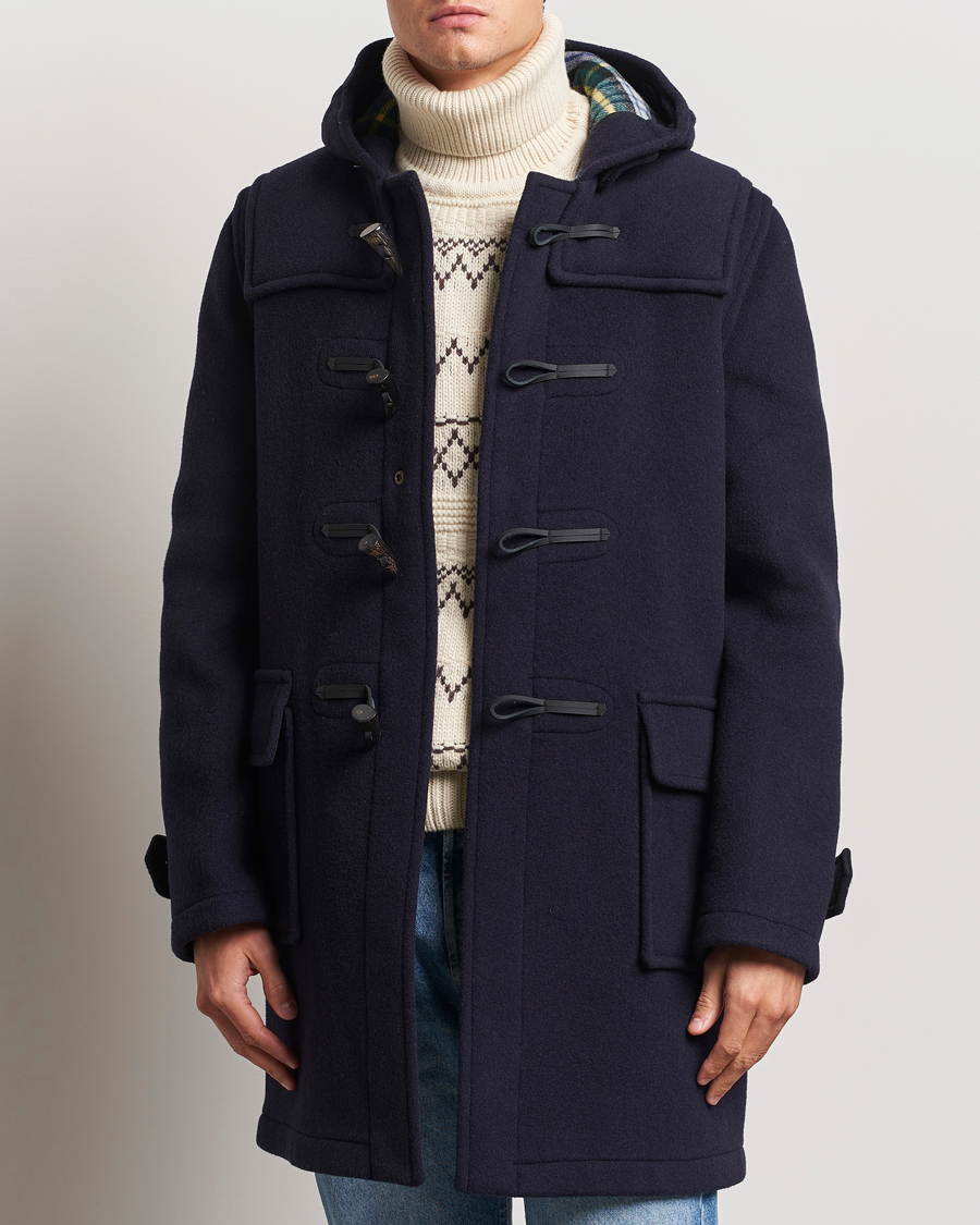 Men | Coats & Jackets | Gloverall | Morris Duffle Coat Navy/Dress Gordon