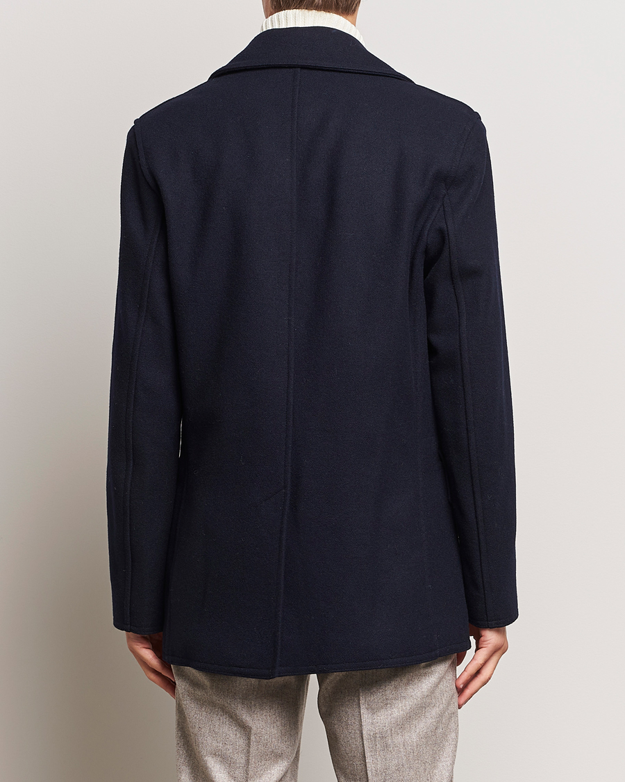 Men | Coats & Jackets | Gloverall | Churchill Reefer Peacoat Navy