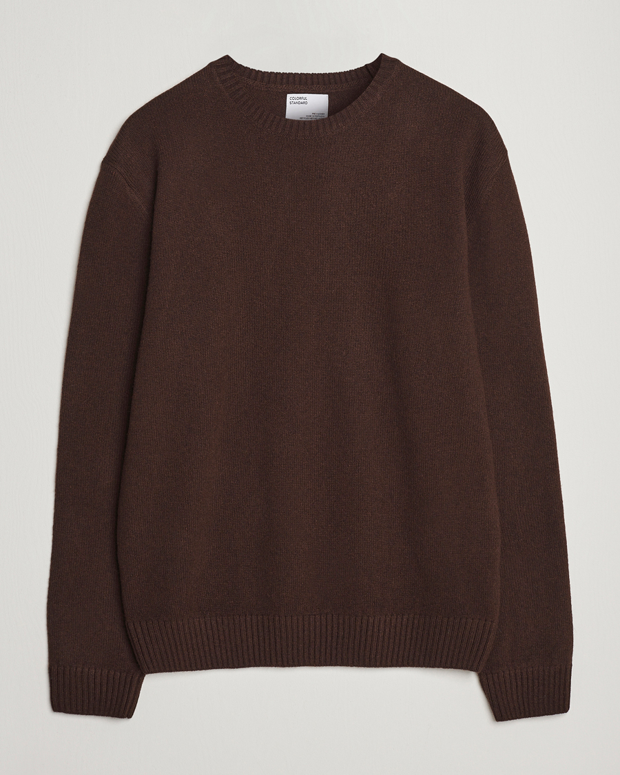 Men | Sweaters & Knitwear | Colorful Standard | Classic Merino Wool Crew Neck Coffee Brown