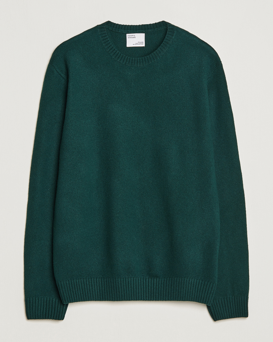 Men | Sweaters & Knitwear | Colorful Standard | Classic Merino Wool Crew Neck Emerald Green