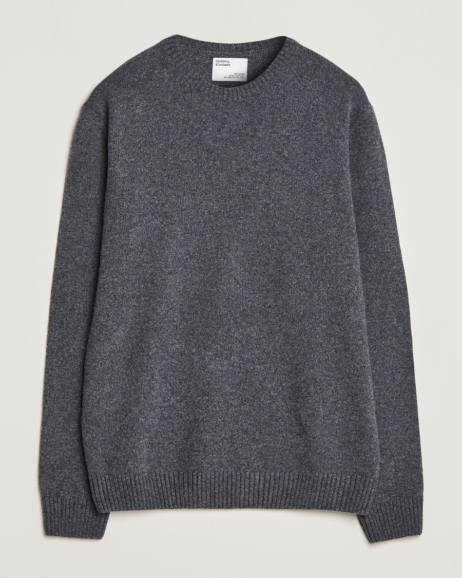 Men | Sweaters & Knitwear | Colorful Standard | Classic Merino Wool Crew Neck Lava Grey