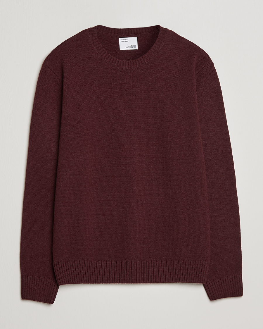 Men | Sweaters & Knitwear | Colorful Standard | Classic Merino Wool Crew Neck Oxblood Red