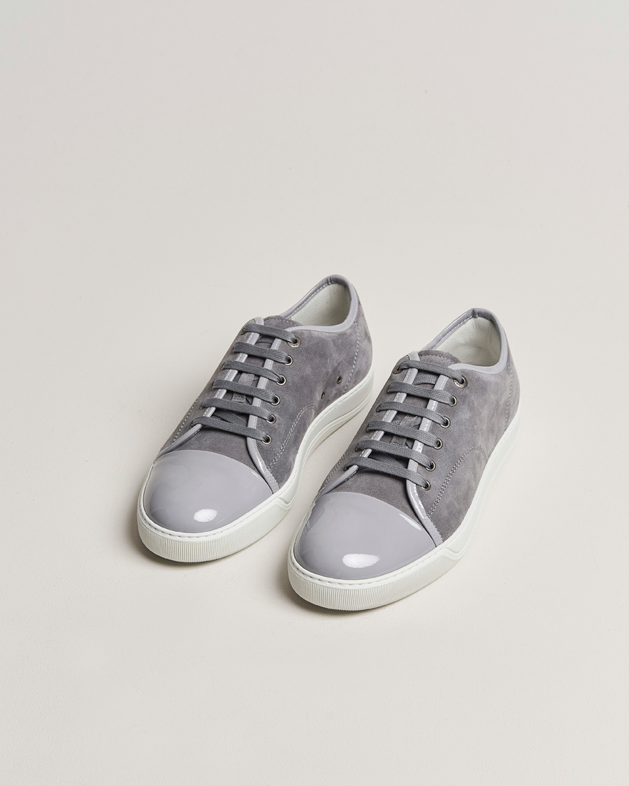 Herre | Sko i mokka | Lanvin | Patent Cap Toe Sneaker Light Grey