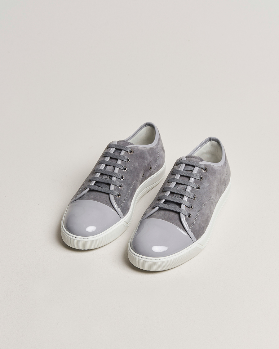 Men | Lanvin DBB1 Patent Cap Toe Sneaker Light Grey | Lanvin | DBB1 Patent Cap Toe Sneaker Light Grey