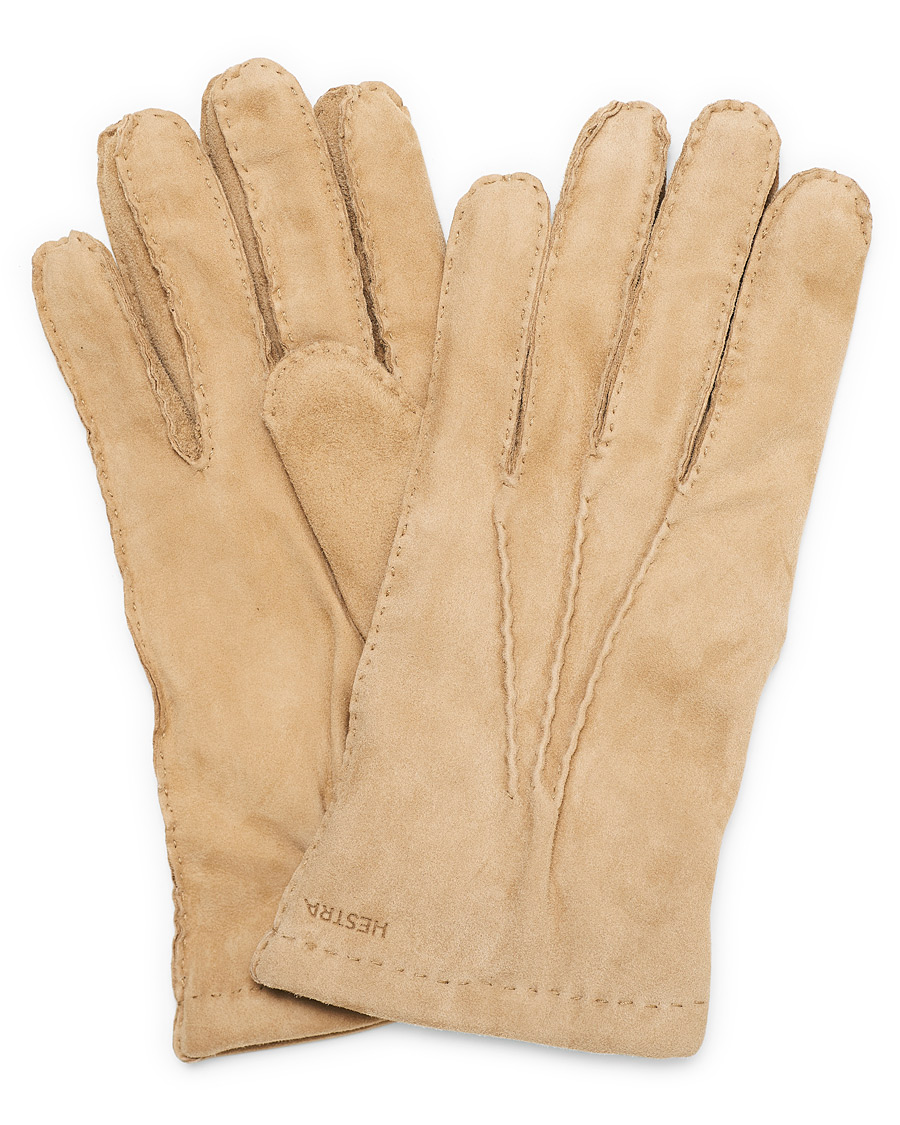 Men | Gloves | Hestra | Arthur Wool Lined Suede Glove Camel