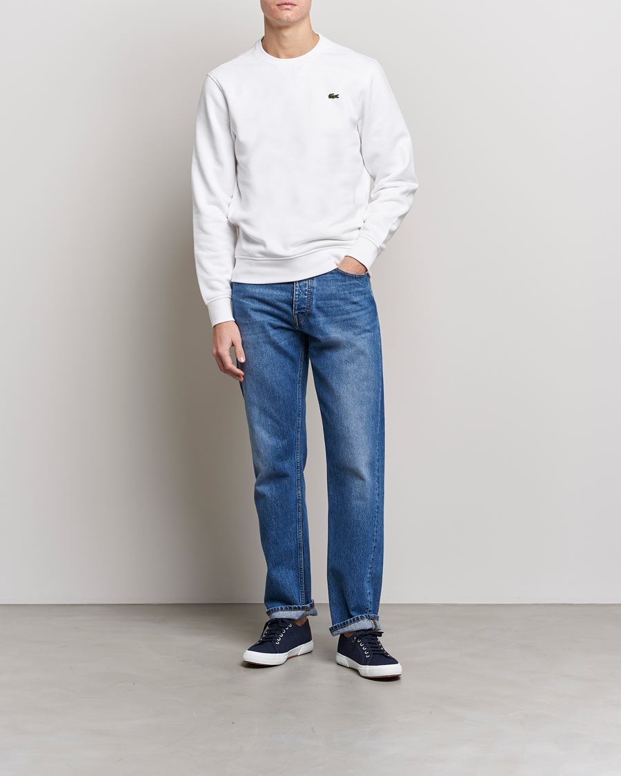 Lacoste Crew Neck Sweatshirt White at CareOfCarl.com