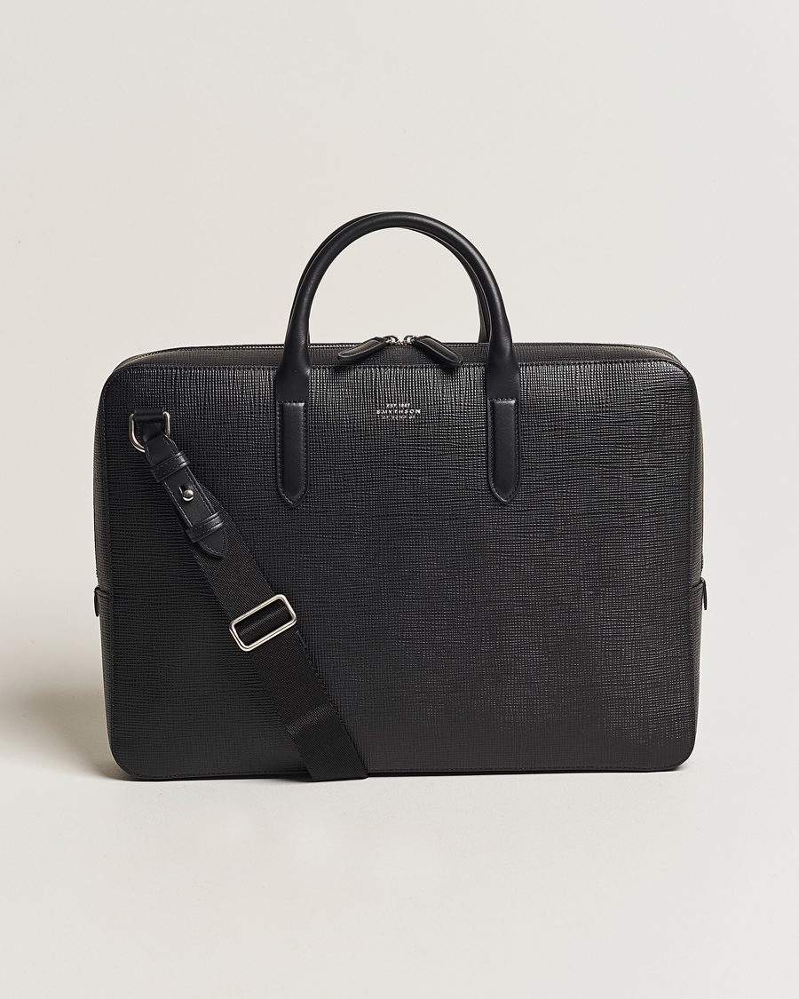 Men | Bags | Smythson | Panama Lightweight Briefcase Black