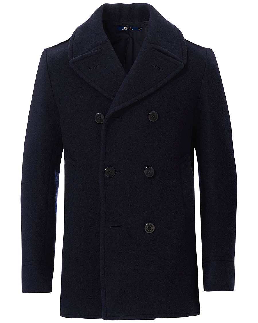 Men | Coats & Jackets | Polo Ralph Lauren | Wool Melton Peacoat Navy Navy