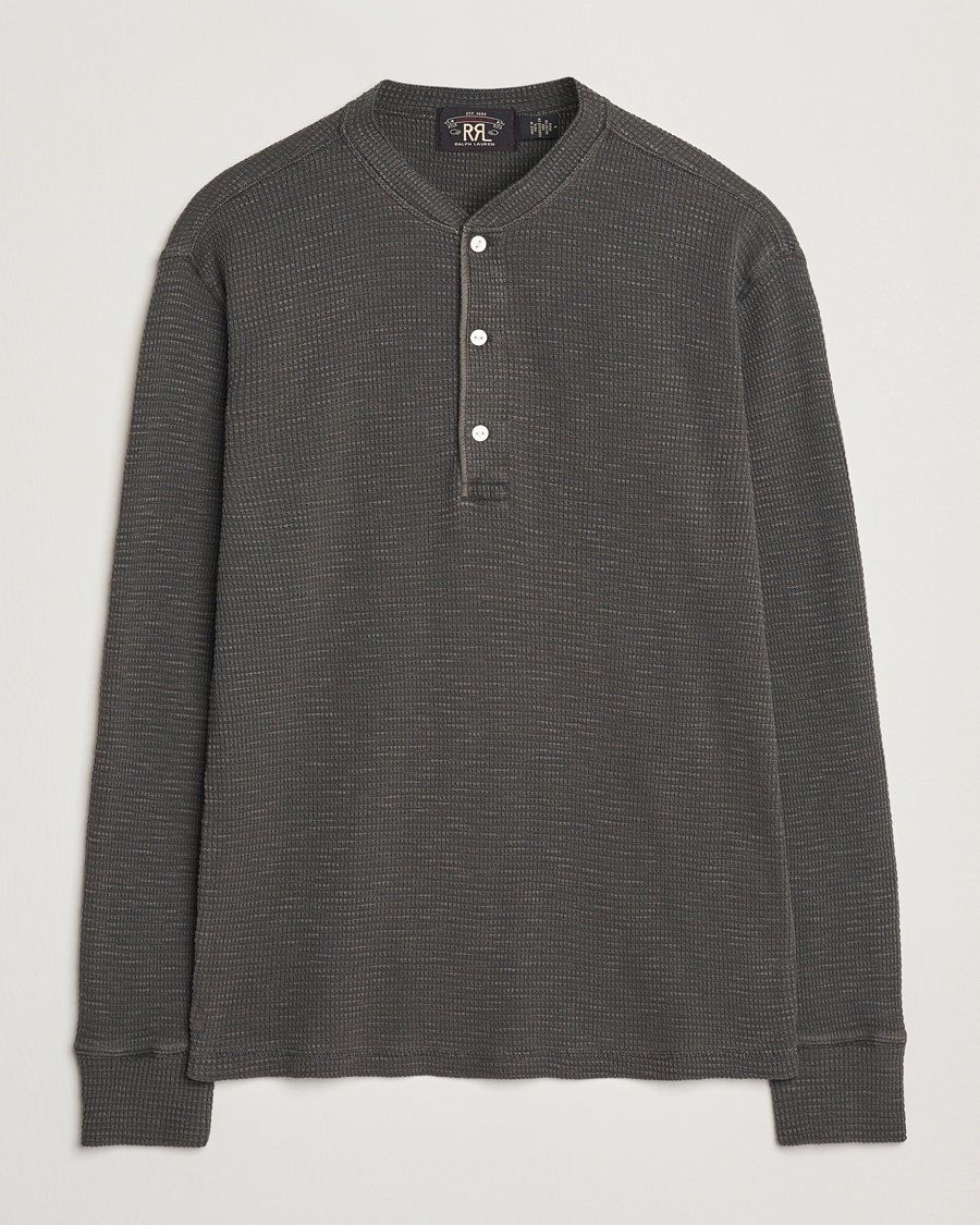 Men | Sweaters & Knitwear | RRL | Long Sleeve Henley Faded Black