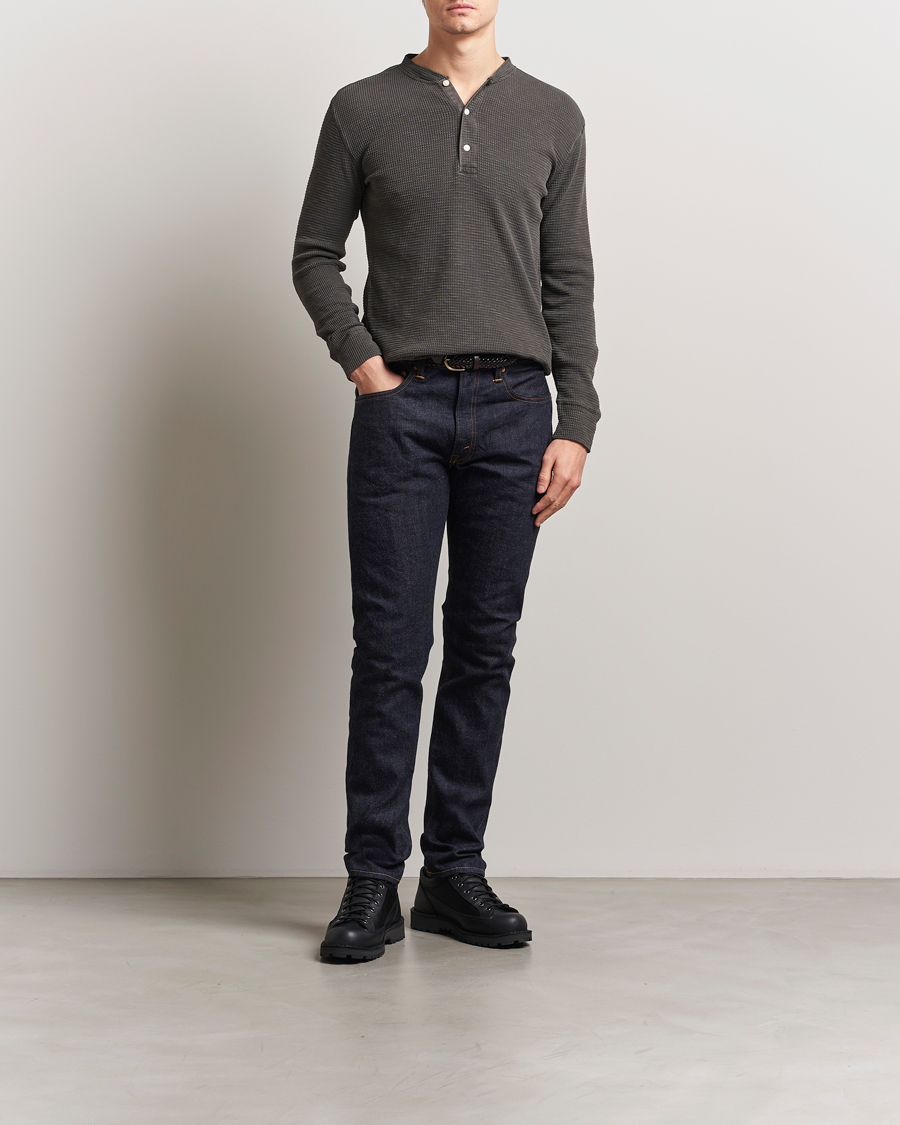 Men | Sweaters & Knitwear | RRL | Long Sleeve Henley Faded Black