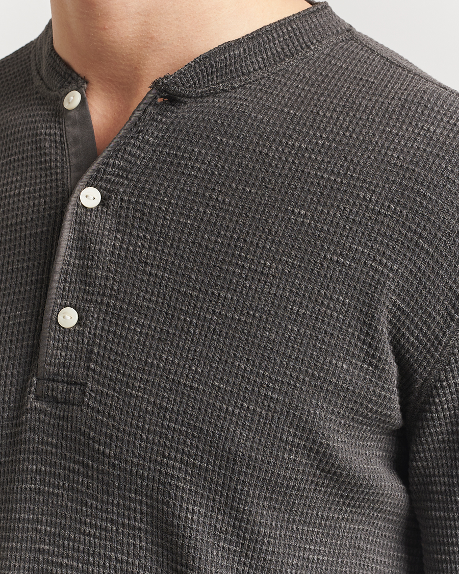 Men | Sweaters & Knitwear | RRL | Long Sleeve Henley Faded Black