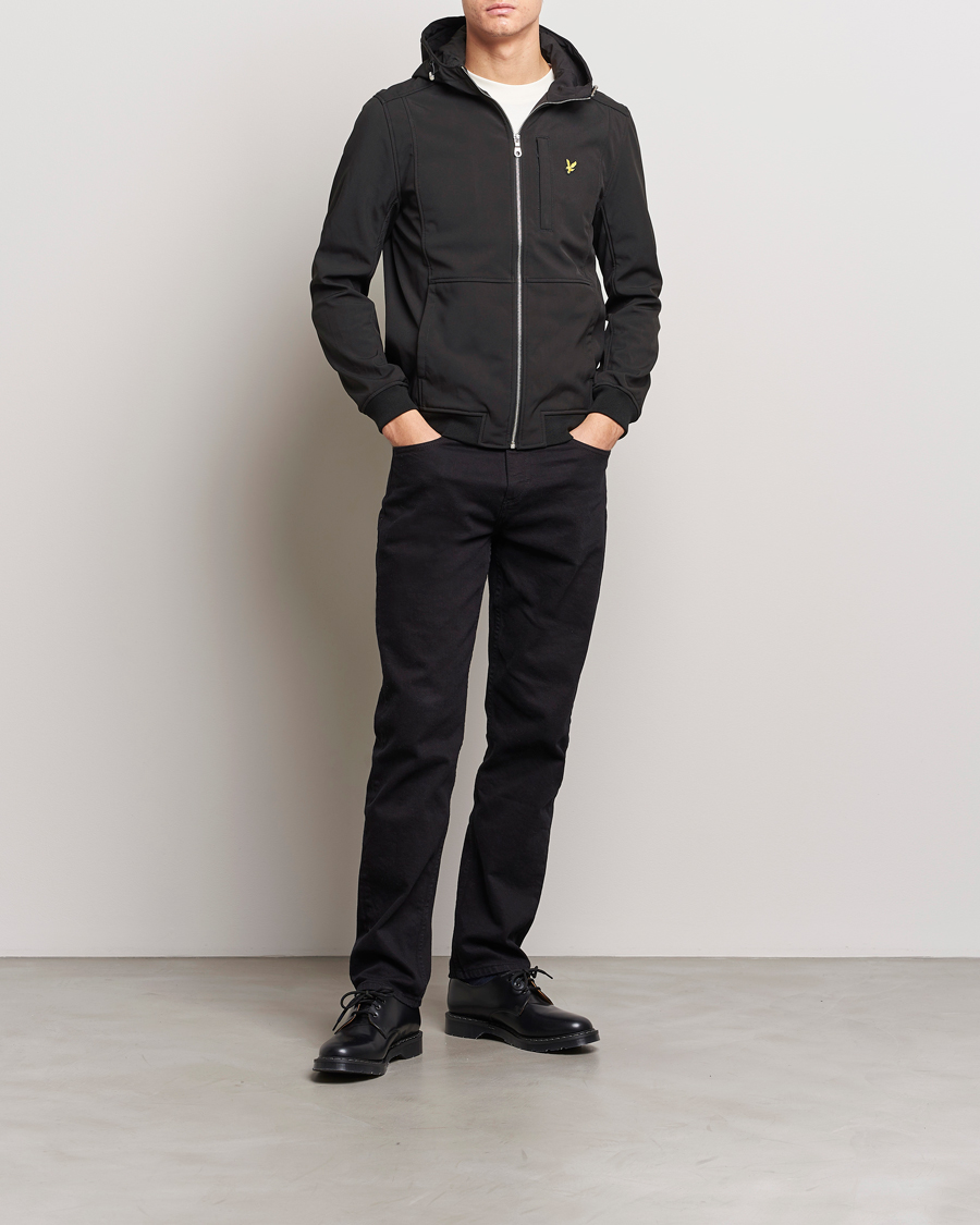 Men | Coats & Jackets | Lyle & Scott | Softshell Hooded Jacket Jet Black