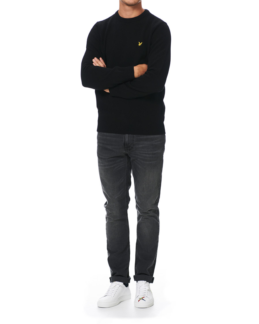 Men | Sweaters & Knitwear | Lyle & Scott | Lambswool Crew Neck Pullover Black