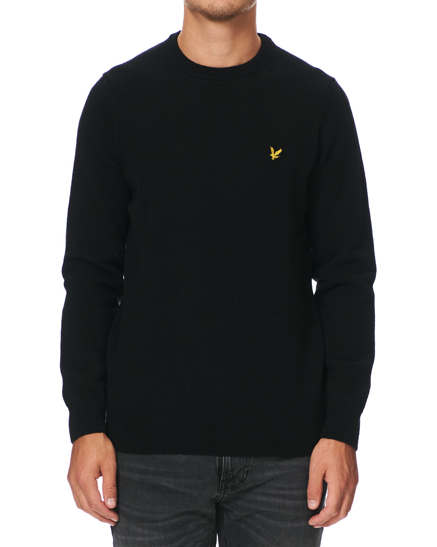 Men | Sweaters & Knitwear | Lyle & Scott | Lambswool Crew Neck Pullover Black