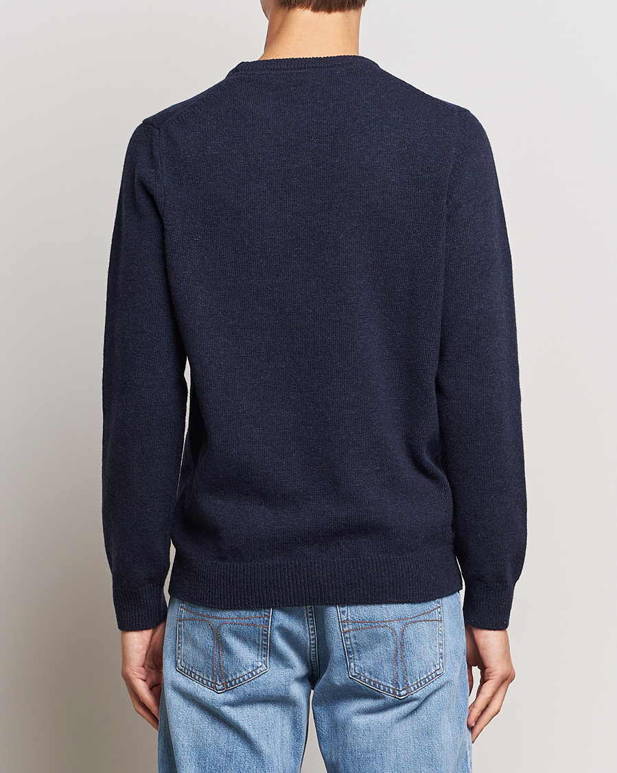 Men | Sweaters & Knitwear | Lyle & Scott | Lambswool Crew Neck Pullover Dark Navy Marl