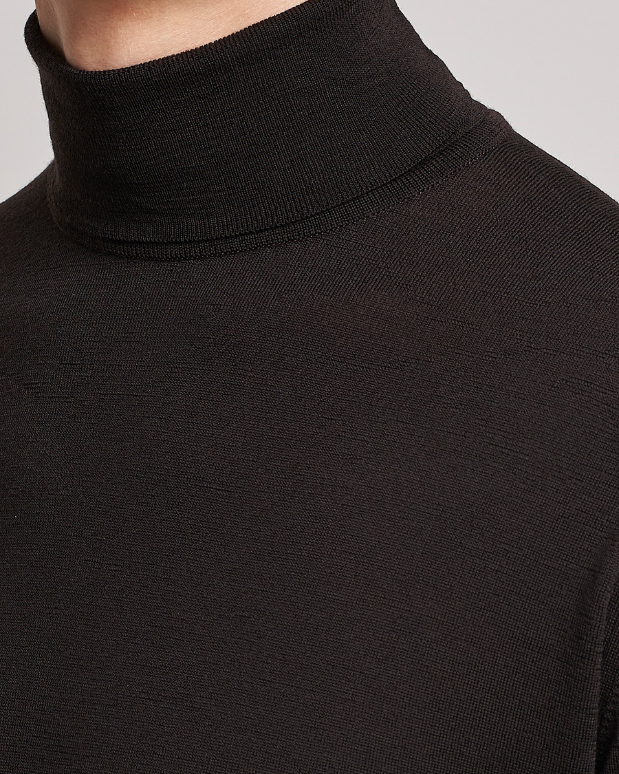 Men | Sweaters & Knitwear | John Smedley | Cherwell Extra Fine Merino Rollneck Dark Cocoa