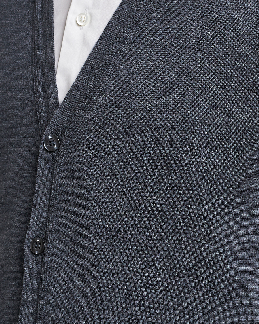 Men | Sweaters & Knitwear | John Smedley | Huntswood Slim Fit Waistcoat Charcoal