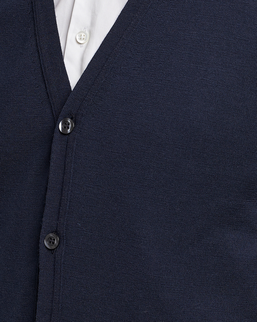 Men | Sweaters & Knitwear | John Smedley | Petworth Extra Fine Merino Cardigan Midnight