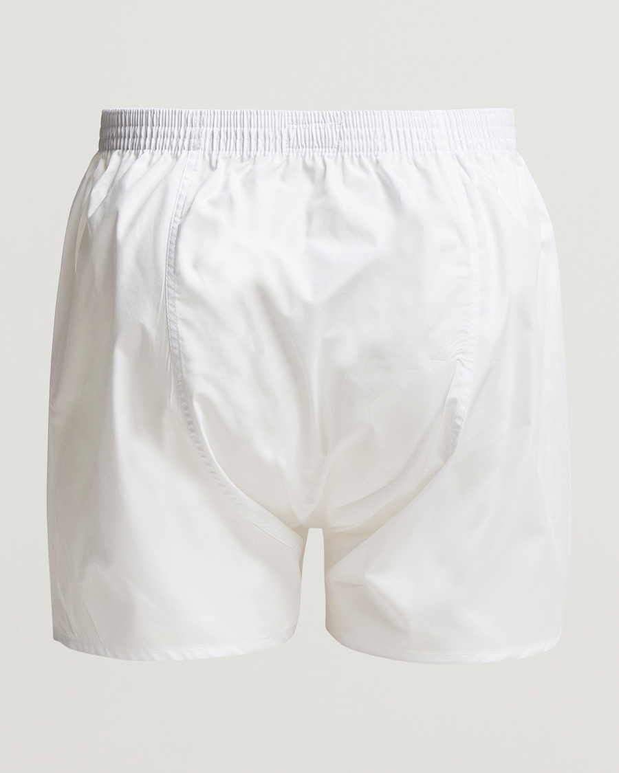 Men | Underwear & Socks | Derek Rose | Classic Fit Cotton Boxer Shorts White