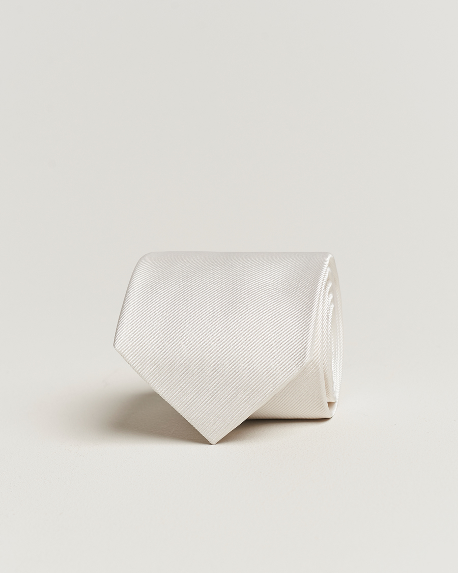 Men | Ties | Amanda Christensen | Plain Classic Tie 8 cm White