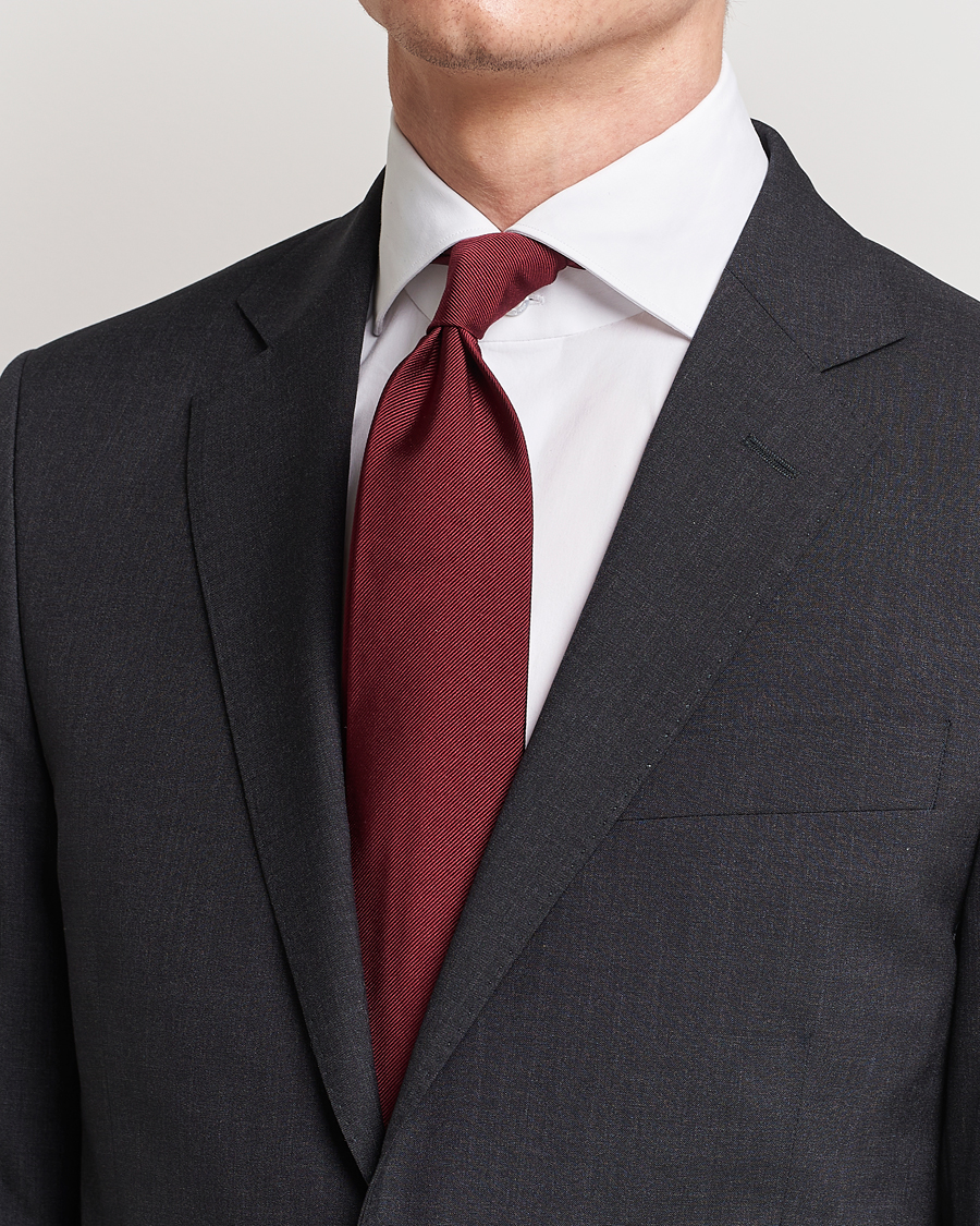 Men | Dark Suit | Amanda Christensen | Plain Classic Tie 8 cm Bordeaux