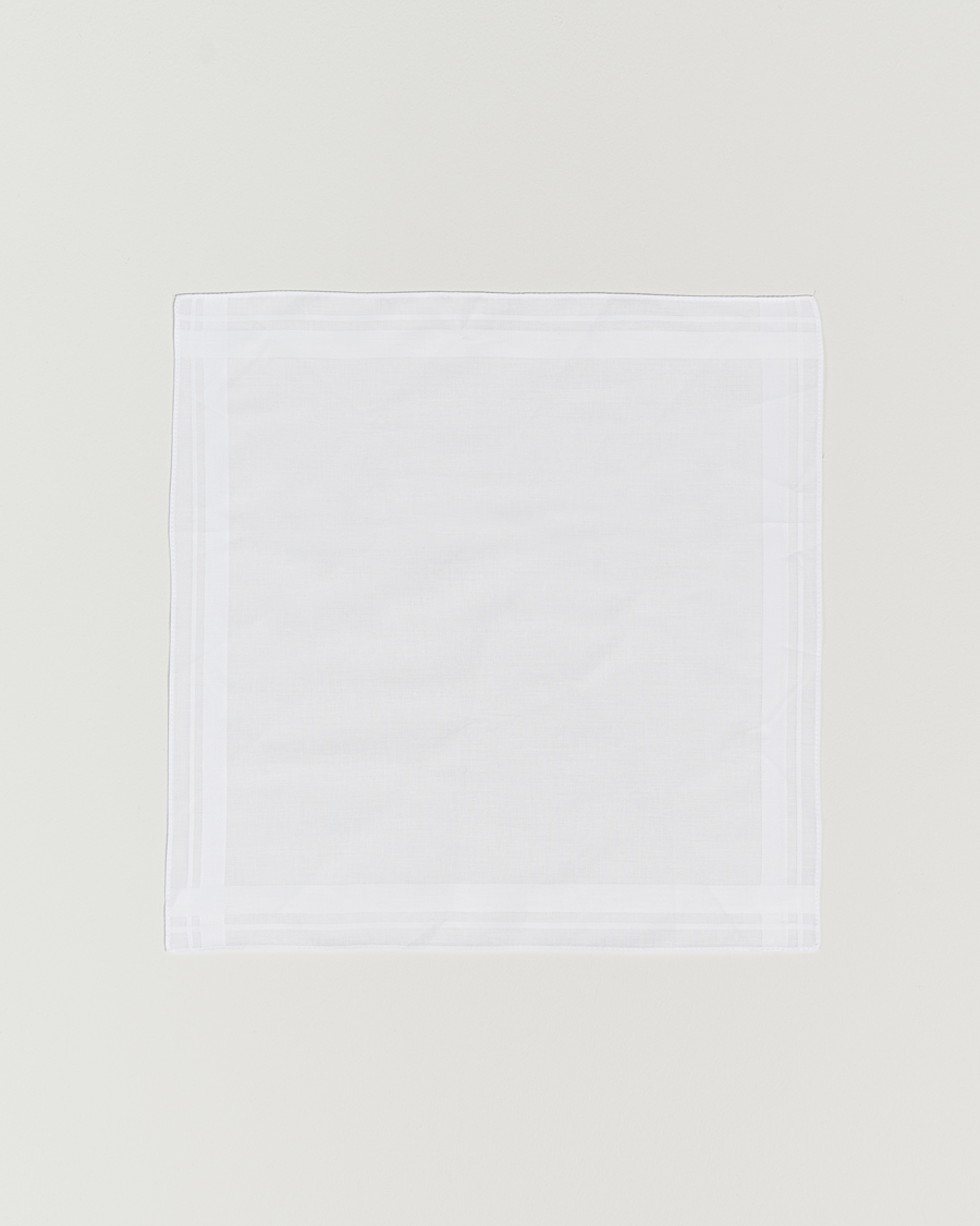 Men | Pocket Squares | Amanda Christensen | Cotton Pocket Square White