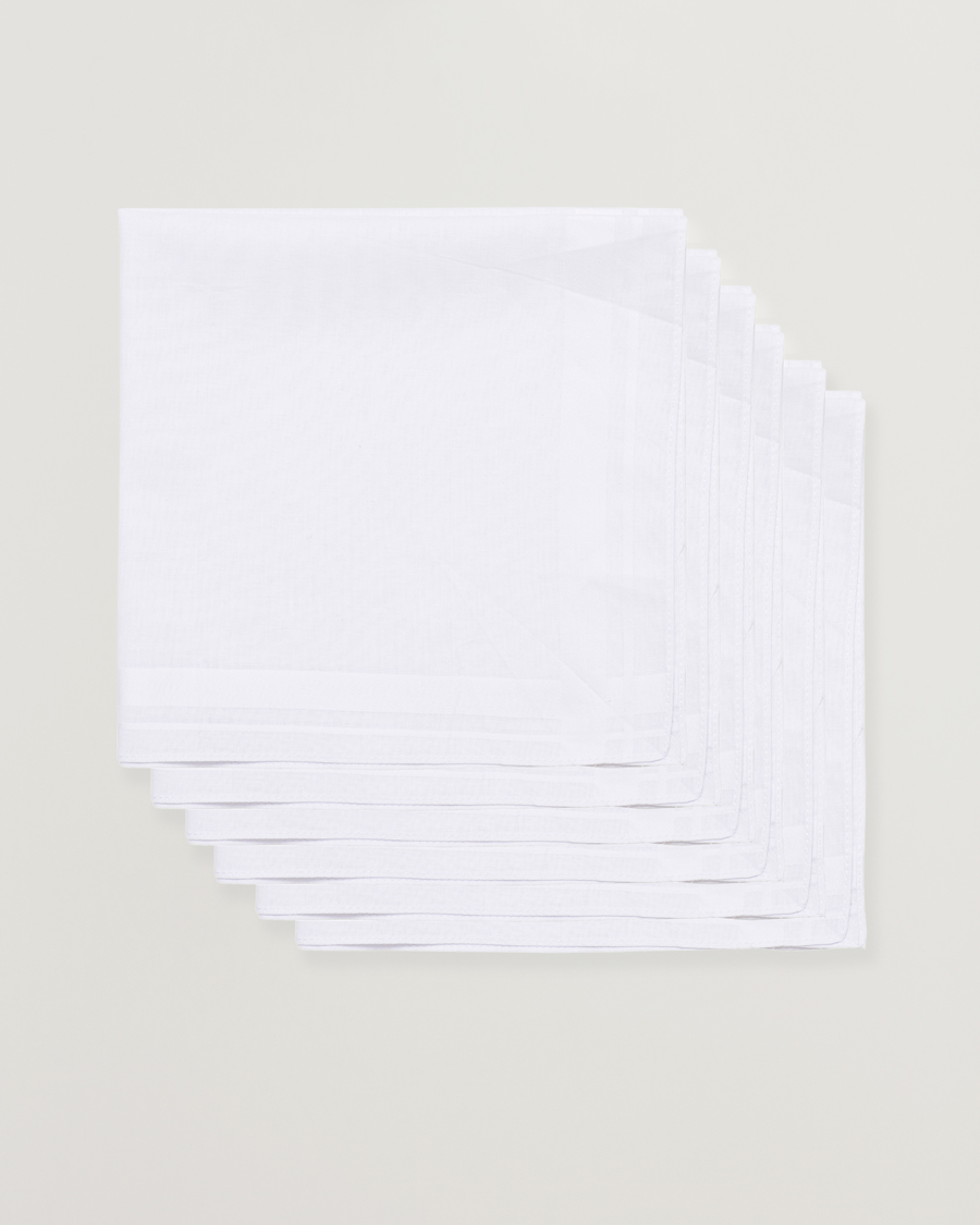 Men | Pocket Squares | Amanda Christensen | 6-pack Cotton Pocket Square White