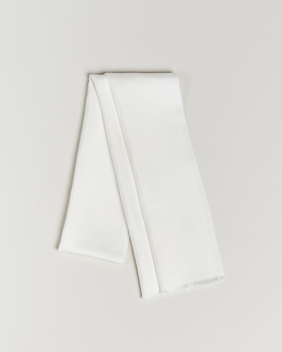 Men | Dress Scarves | Amanda Christensen | Ceremony Self Fringes Scarf White