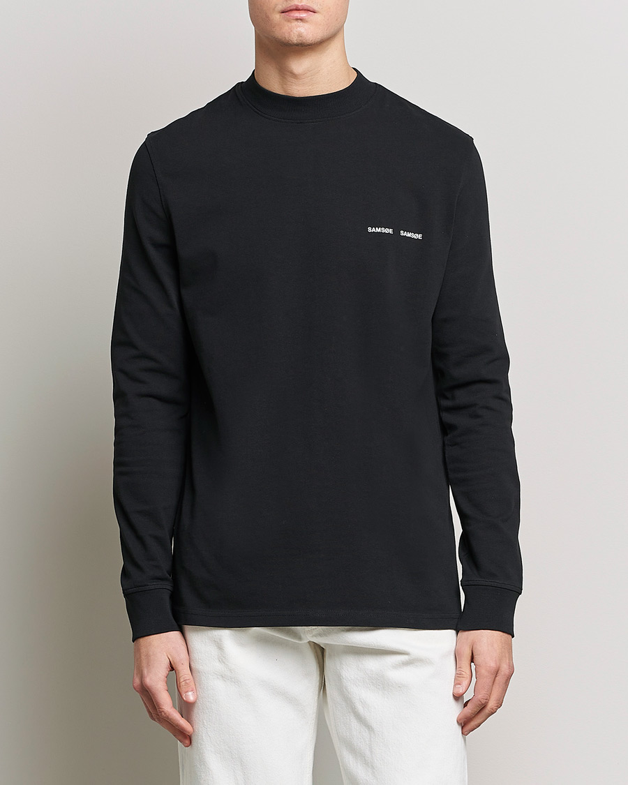 Men | Long Sleeve T-shirts | Samsøe & Samsøe | Norsbro Long Sleeve Organic Cotton Tee Black