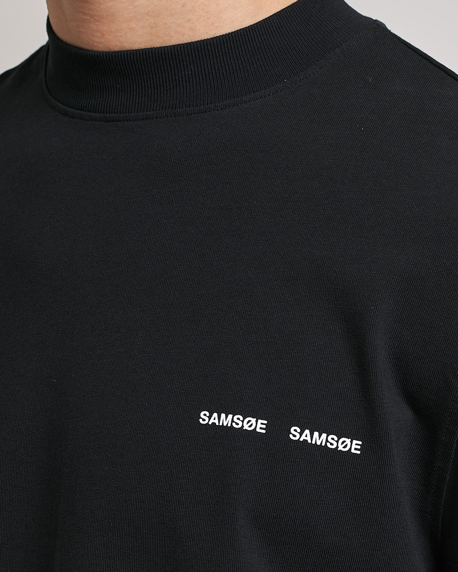 Men | T-Shirts | Samsøe & Samsøe | Norsbro Long Sleeve Organic Cotton Tee Black