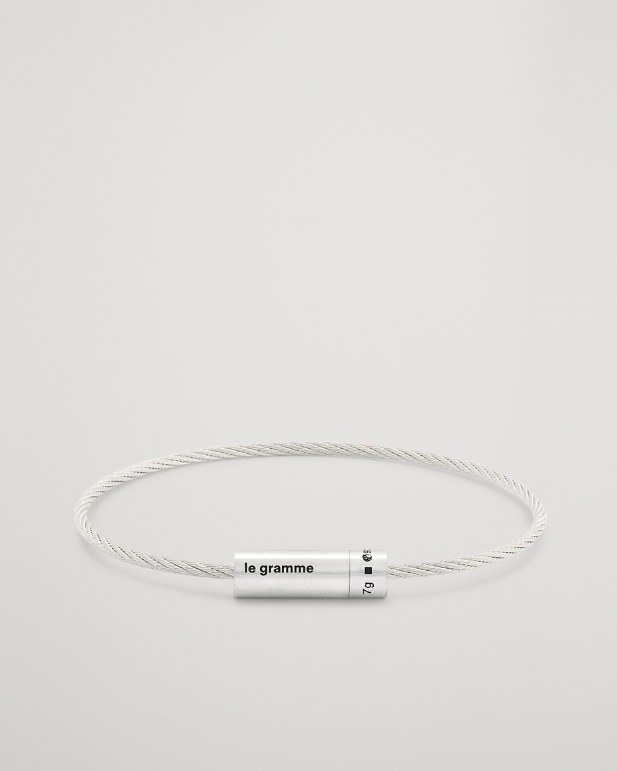Men | Jewellery | LE GRAMME | Cable Bracelet Brushed Sterling Silver 7g