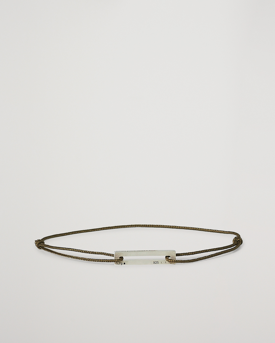 Men | Jewellery | LE GRAMME | Cord Bracelet Le 17/10 Khaki/Sterling Silver 