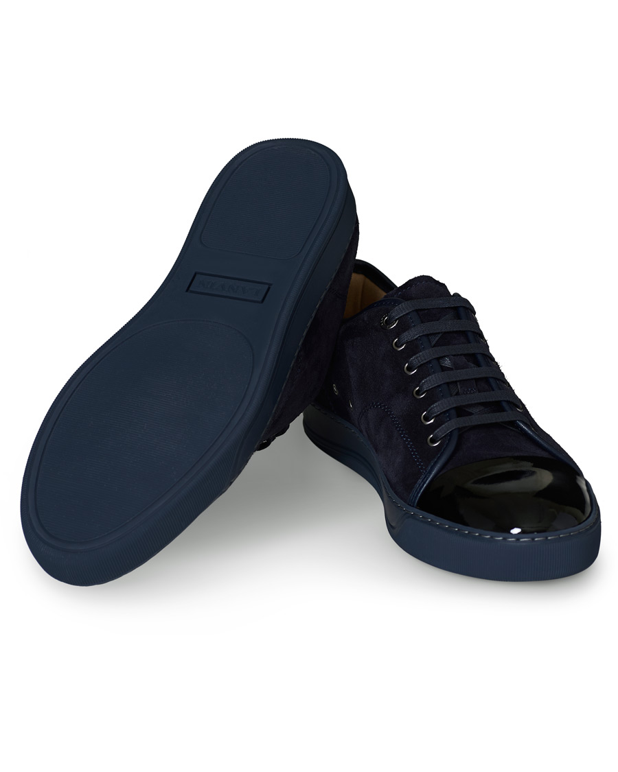 Men | Lanvin Patent Captoe Sneaker Dark Blue/Dark Blue | Lanvin | Patent Captoe Sneaker Dark Blue/Dark Blue