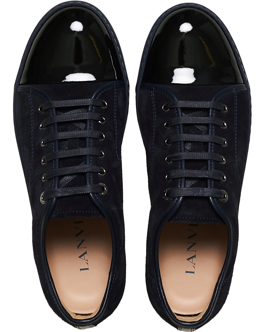 Men | Lanvin Patent Captoe Sneaker Dark Blue/Dark Blue | Lanvin | Patent Captoe Sneaker Dark Blue/Dark Blue