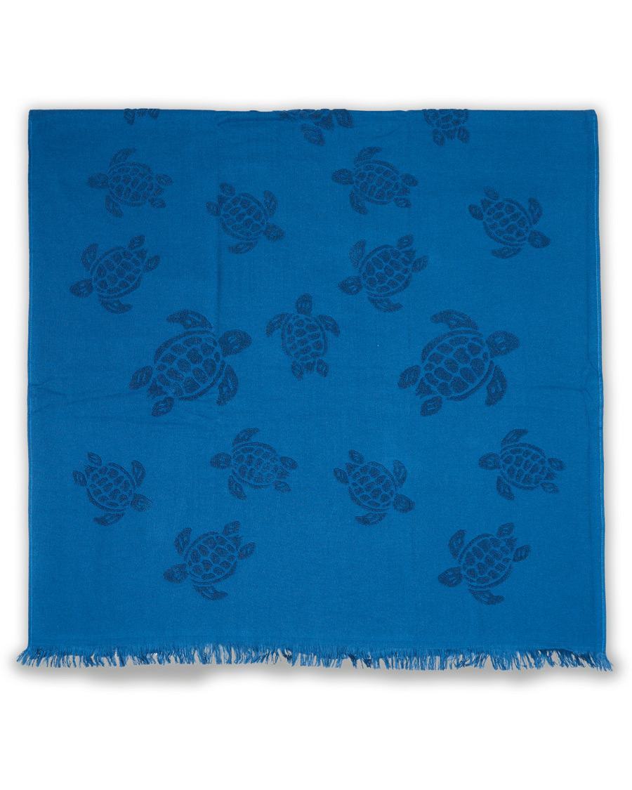 Men | Vilebrequin Turtle Jacquard Beach Towel Blue | Vilebrequin | Turtle Jacquard Beach Towel Blue