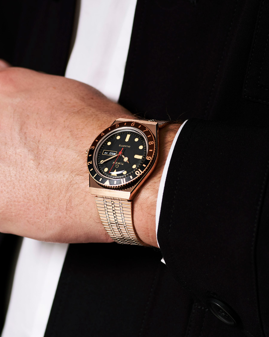 Men | Timex Q Reissue 1979 Rose Gold Tone/Black | Timex | Q Reissue 1979 Rose Gold Tone/Black