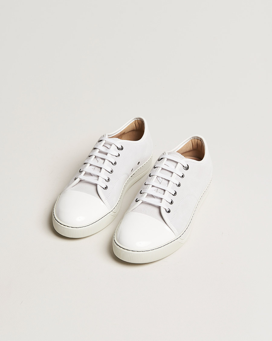 Men |  | Lanvin | Patent Cap Toe Sneaker White