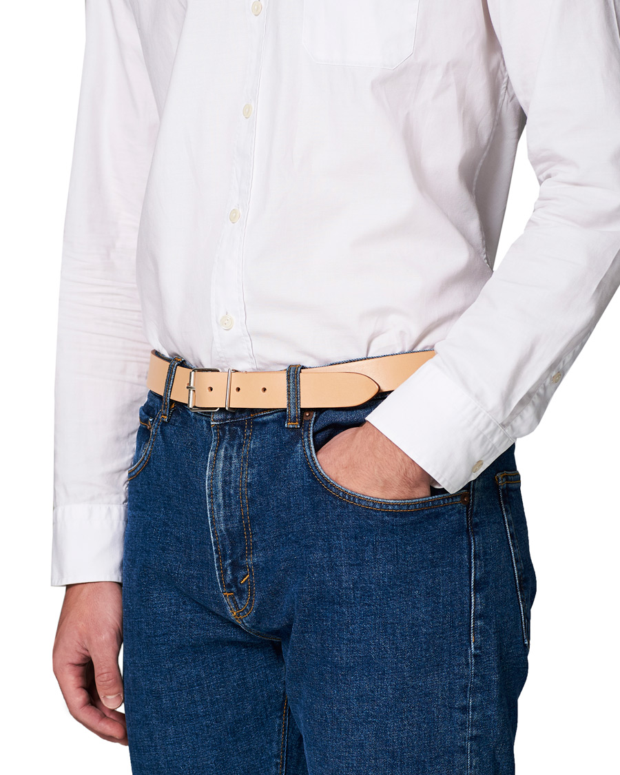 Men | Leather Belts | Anderson's | Classic Casual 3 cm Leather Belt Natural