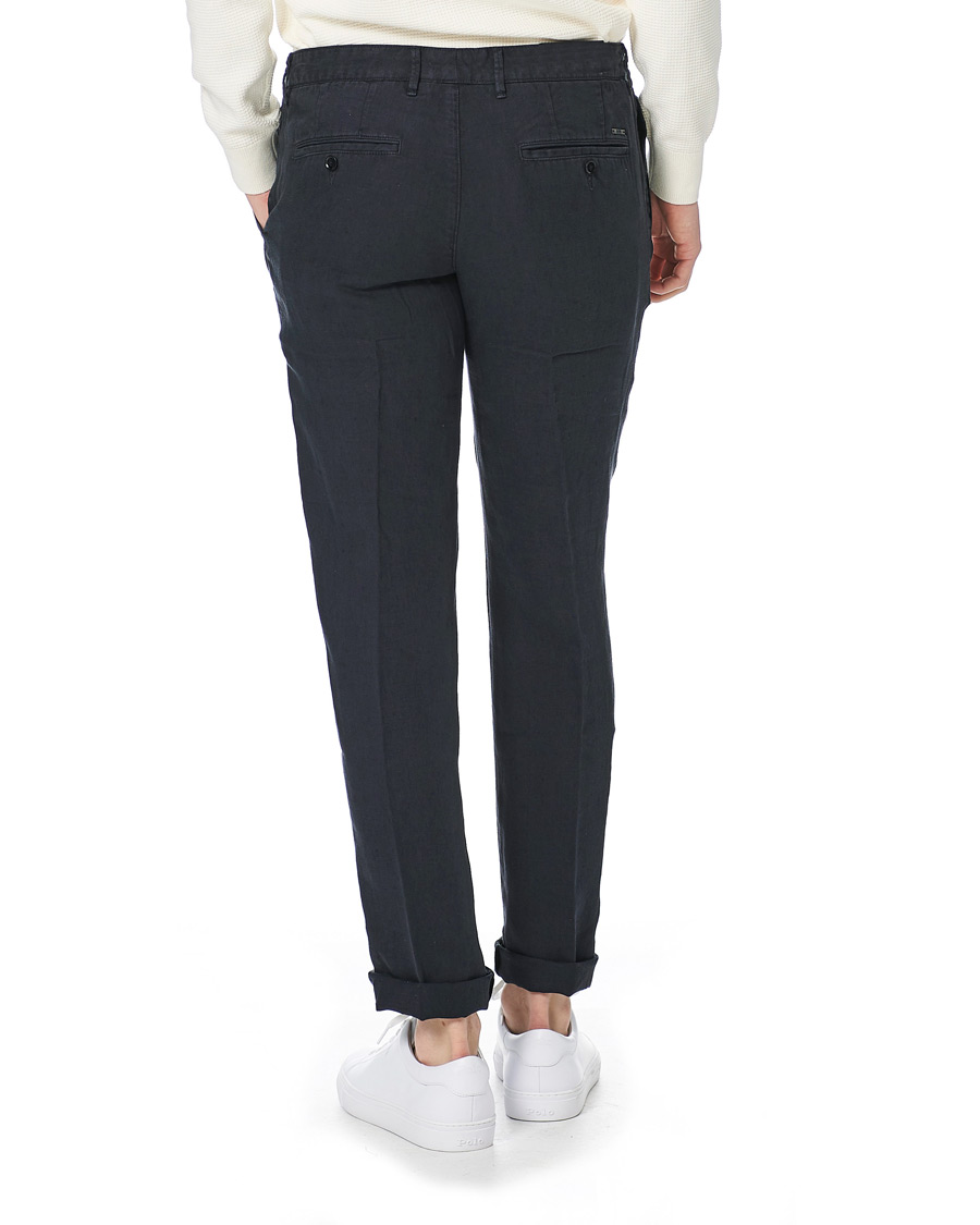 Men | Trousers | BOSS BLACK | BOSS Crigan Linen Pants Dark Blue