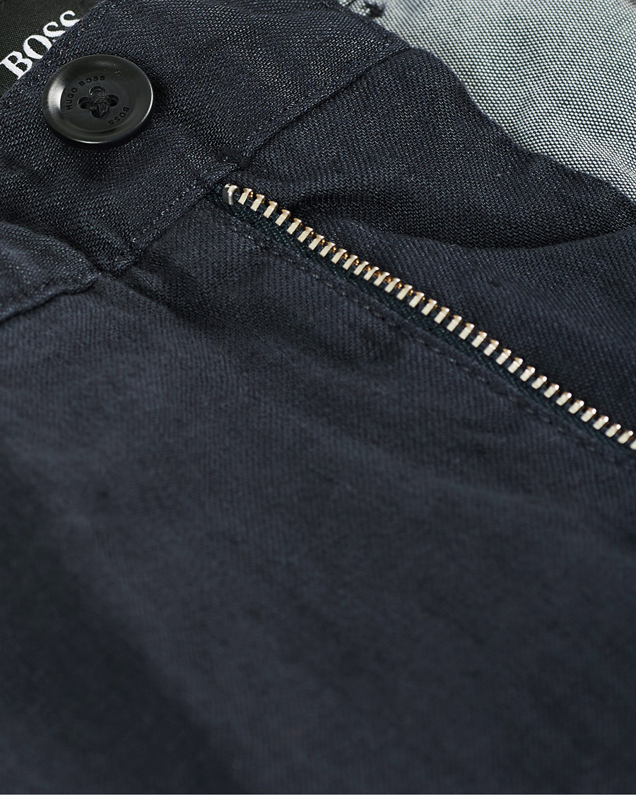 Men | Trousers | BOSS BLACK | BOSS Crigan Linen Pants Dark Blue