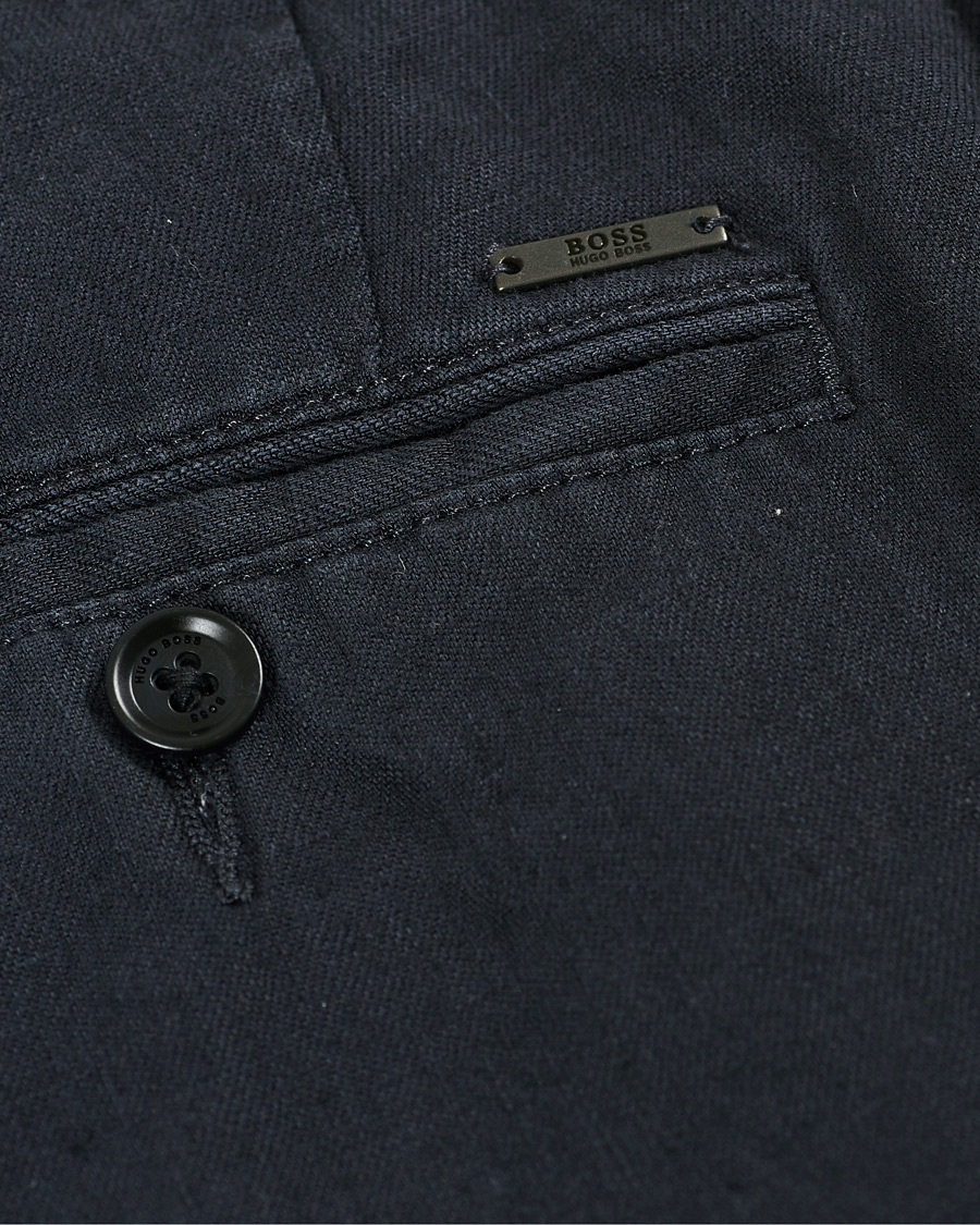 Men | Trousers | BOSS BLACK | BOSS Crigan Linen Pants Dark Blue